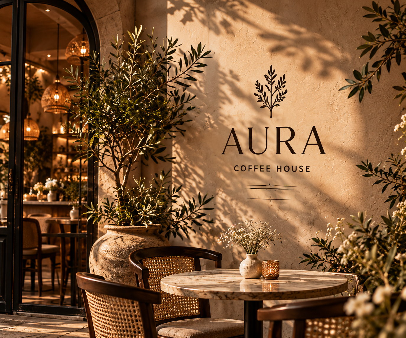 AURA кафе — логото на ѕидот